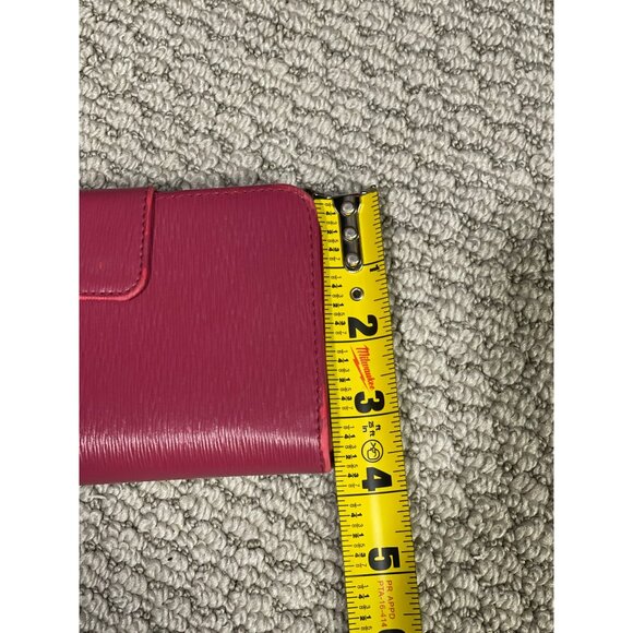 Prada Red Epi Leather Compact Wallet With Gold-Tone Zip & Snap Closure - Picture 9 of 11